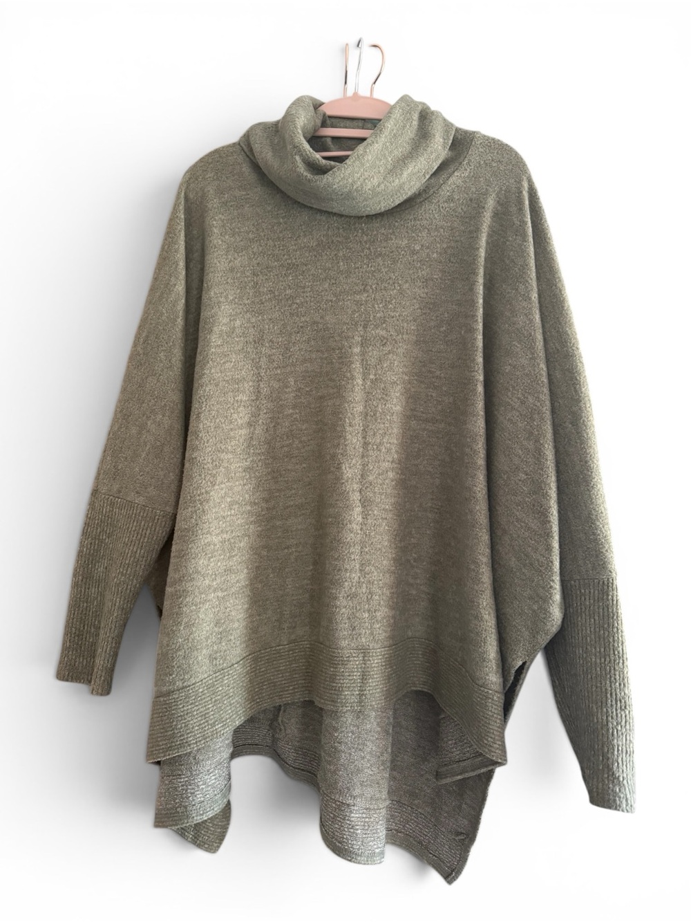 Cherish Olive Green Cowl Neck Oversized Sweater